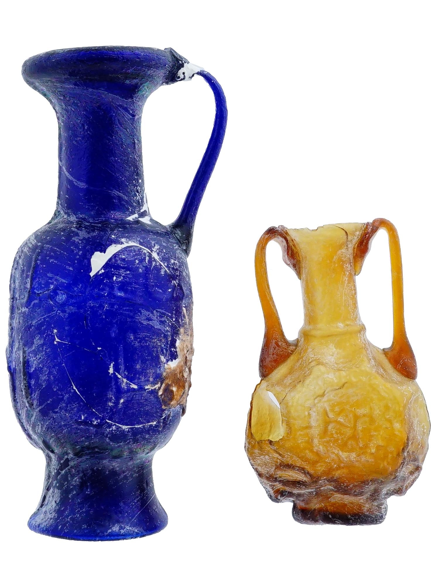 LOT OF TWO ANCIENT ROMAN GLASS VESSLES 100 TO 400 AD (1 of 10)