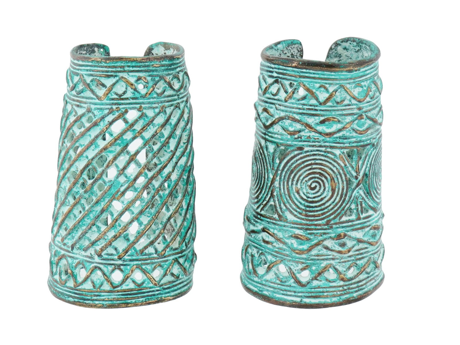 AFRICAN NORTH CAMEROON KAPSIKI BRONZE CUFF BRACELETS (1 of 4)