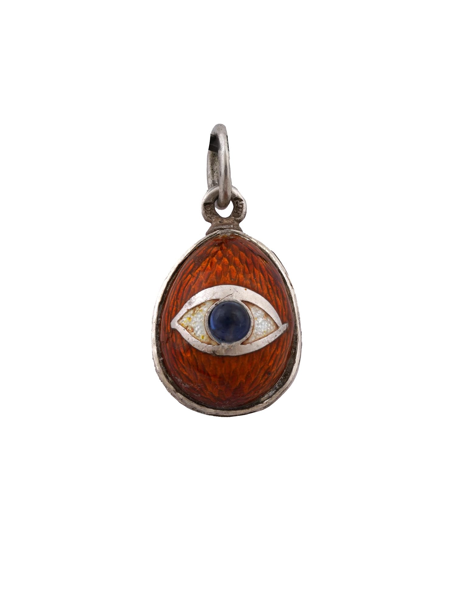 RUSSIAN SILVER GUILLOCHE ENAMEL EYE EGG PENDANT (1 of 6)