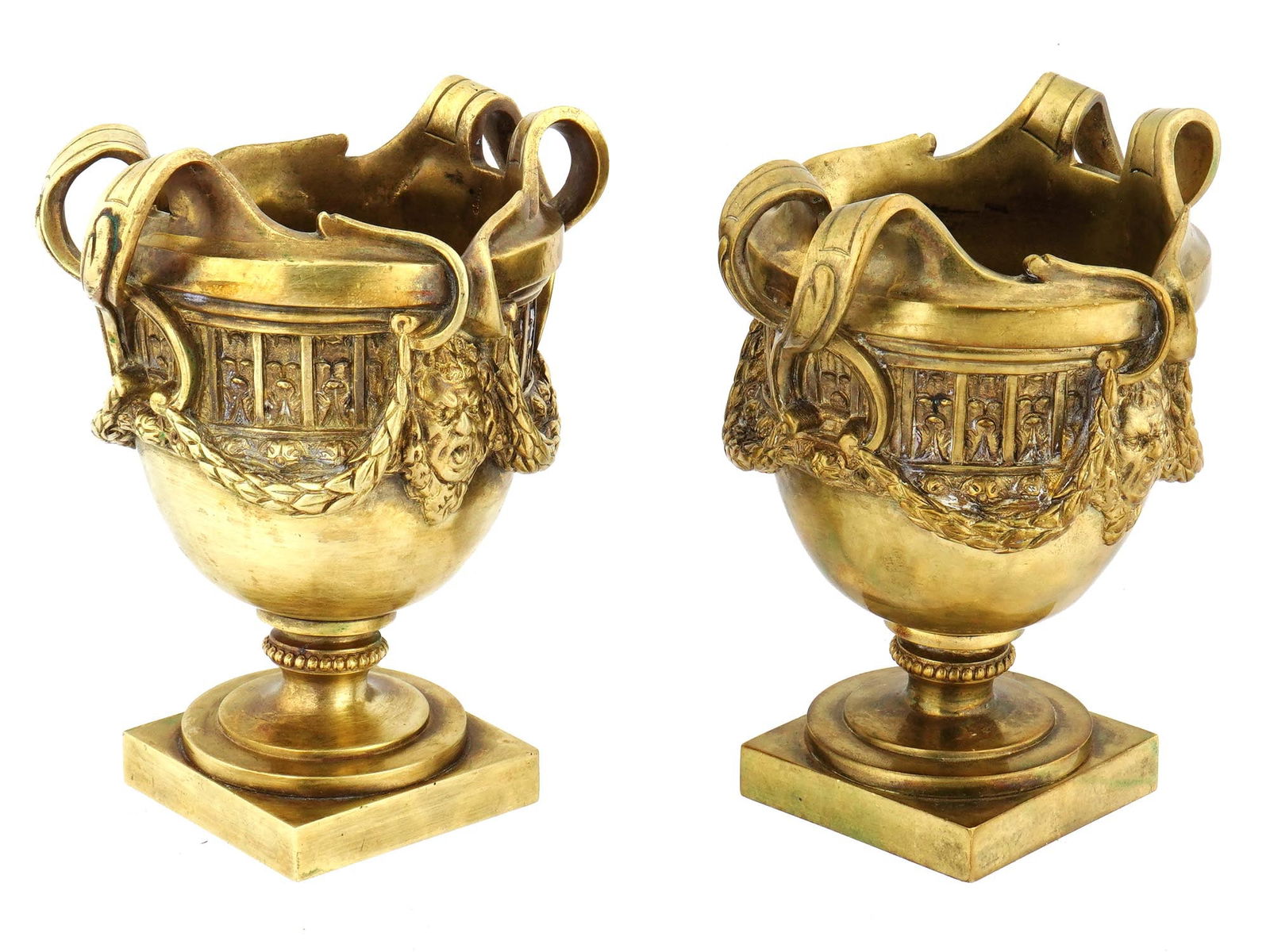 VINTAGE NEOCLASSICAL GILT BRONZE URN VASES (1 of 5)
