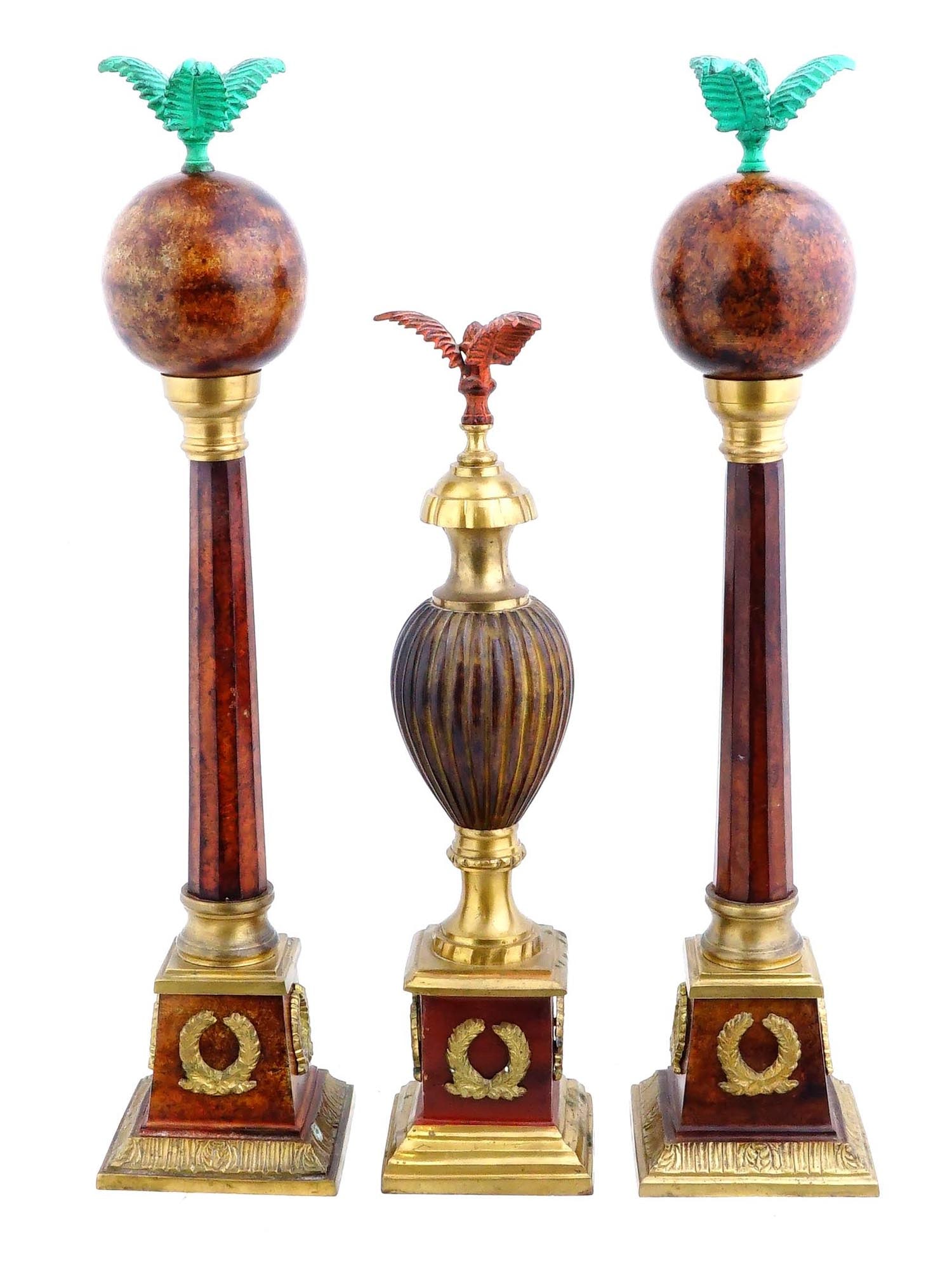 EUROPEAN GILT BRONZE AND MARBLE DECOR PIECES SET (1 of 5)