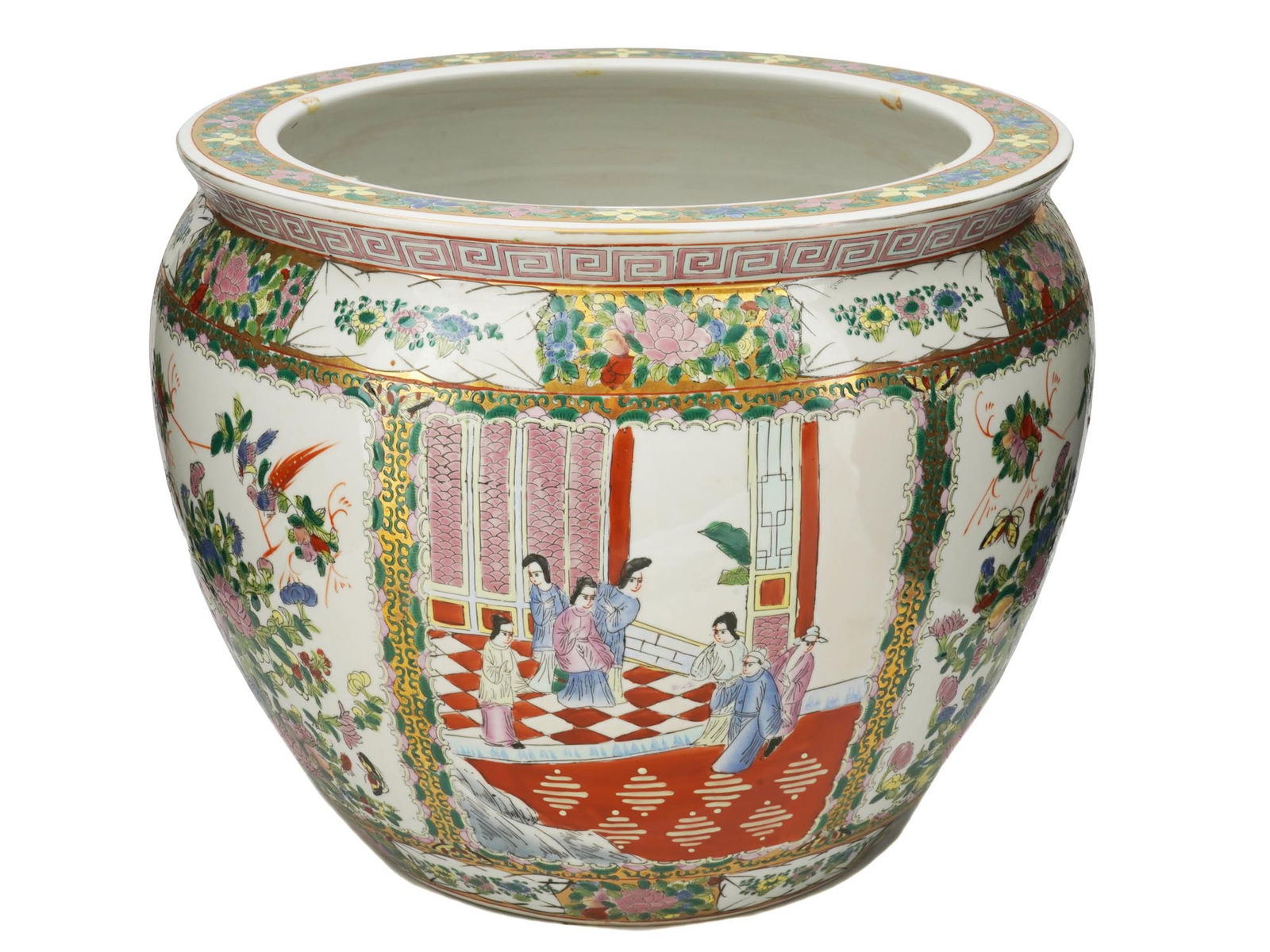 CHINESE FAMILLE ROSE PORCELAIN PLANTER POT (1 of 6)
