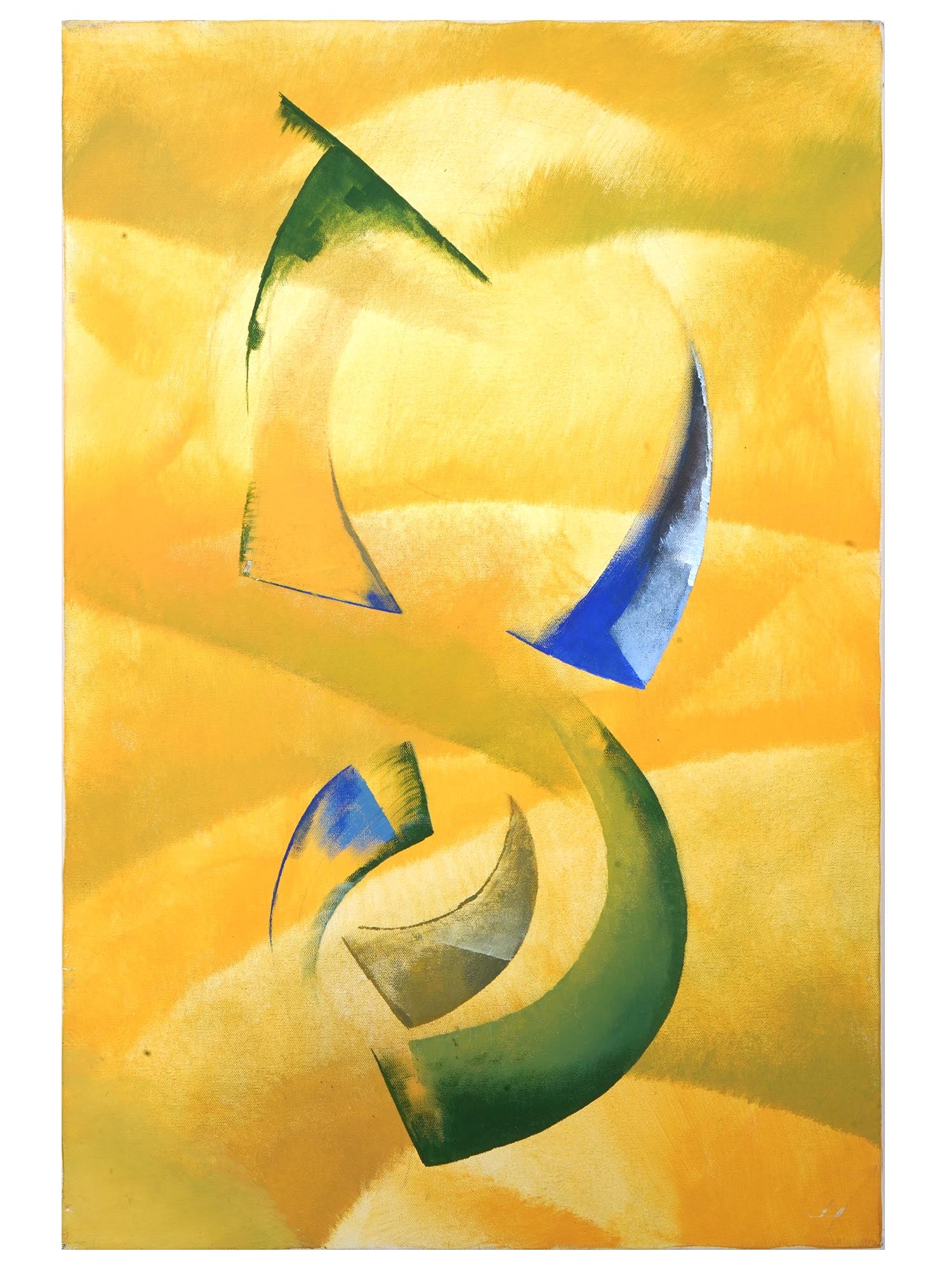 ATTR TO HENRYK STAZEWSKI ABSTRACT POLISH OIL PAINTING: Attributed to Henryk Stazewski, Polish, 1894 to 1988, oil painting on canvas depicting an abstract composition. Signed on the backside. Henryk Stazewski was a Polish painter, writer, and visual artist