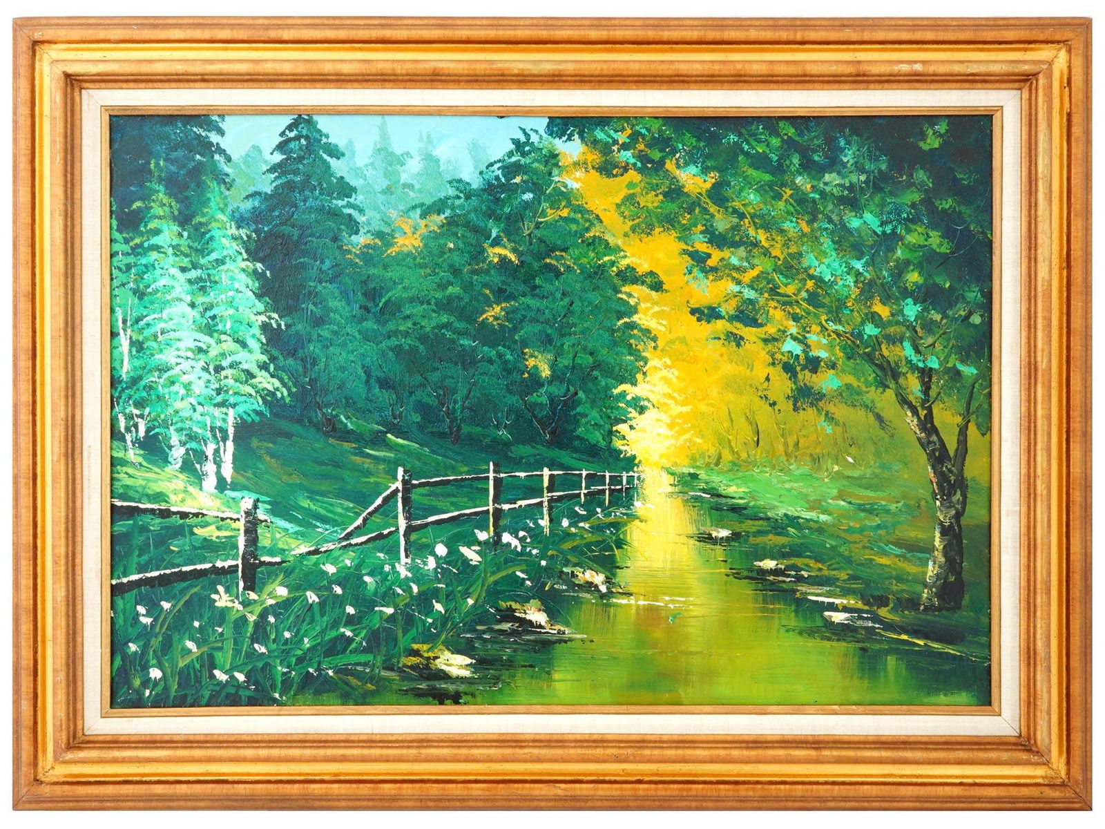 POST IMPRESSIONIST MANNER LANDSCAPE OIL PAINTING (1 of 3)