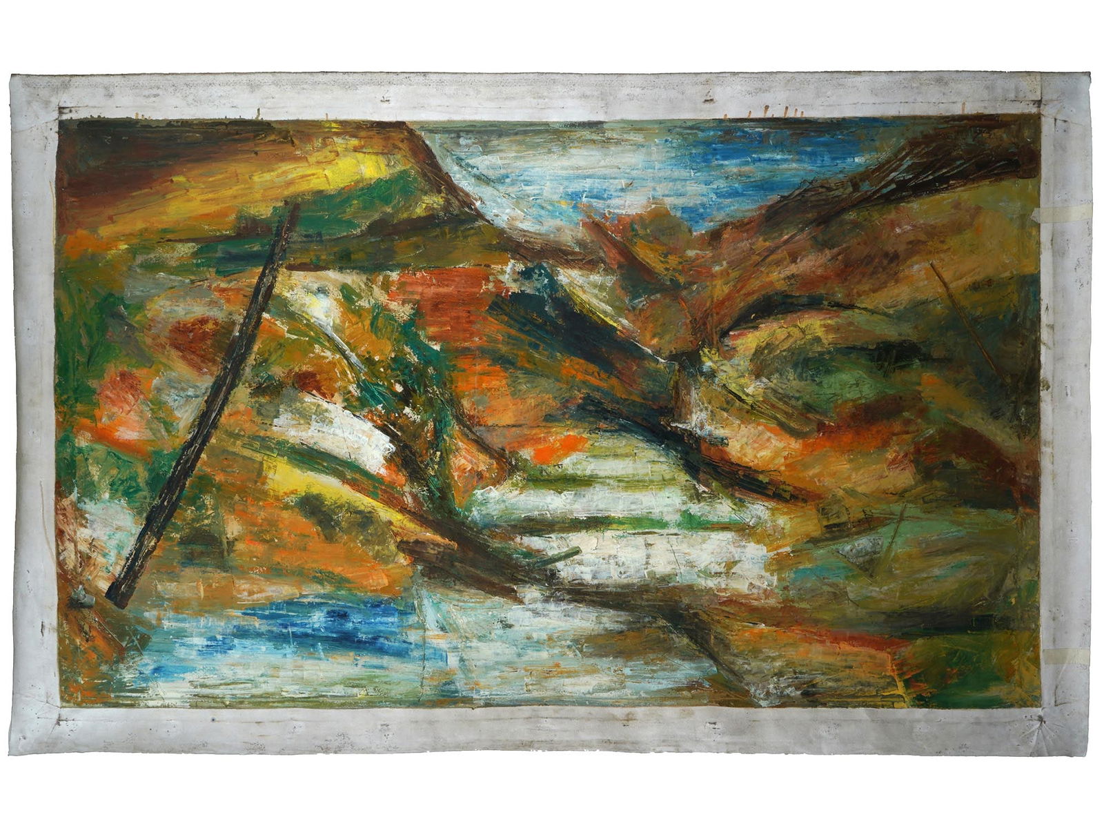 RAM KUMAR INDIAN ABSTRACT OIL PAINTING WITH COA (1 of 7)