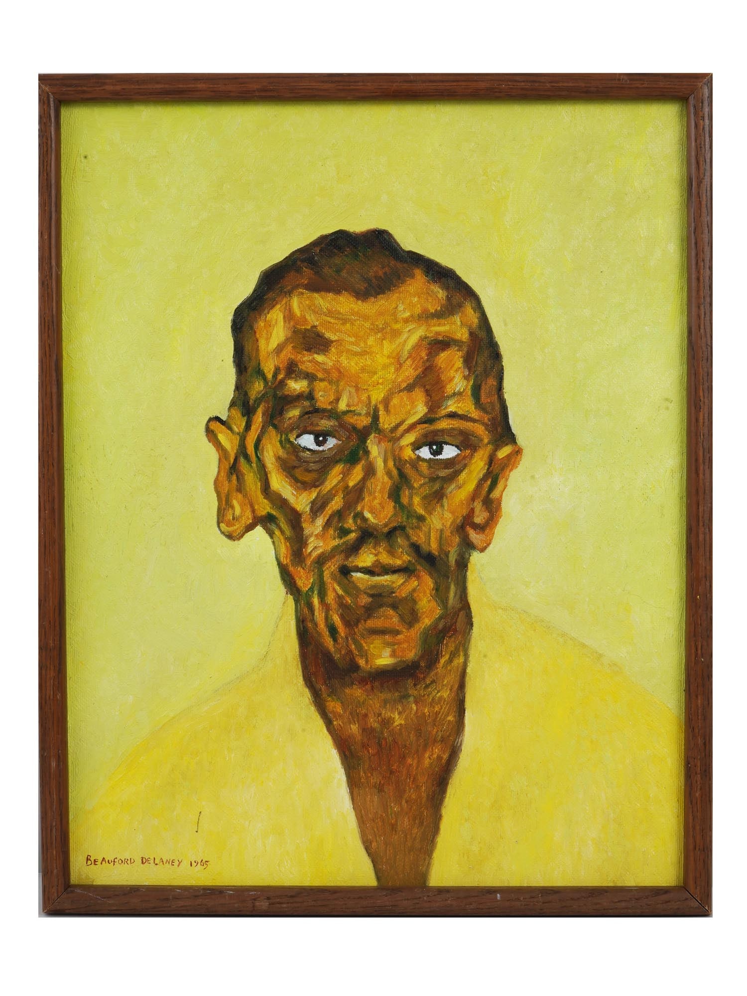 STYLE OF BEAUFORD DELANEY AMERICAN PORTRAIT PAINTING (1 of 4)