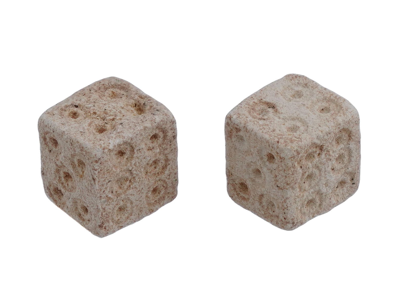 PAIR OF ANCIENT ROMAN STONE DICE 100 TO 300 AD (1 of 2)