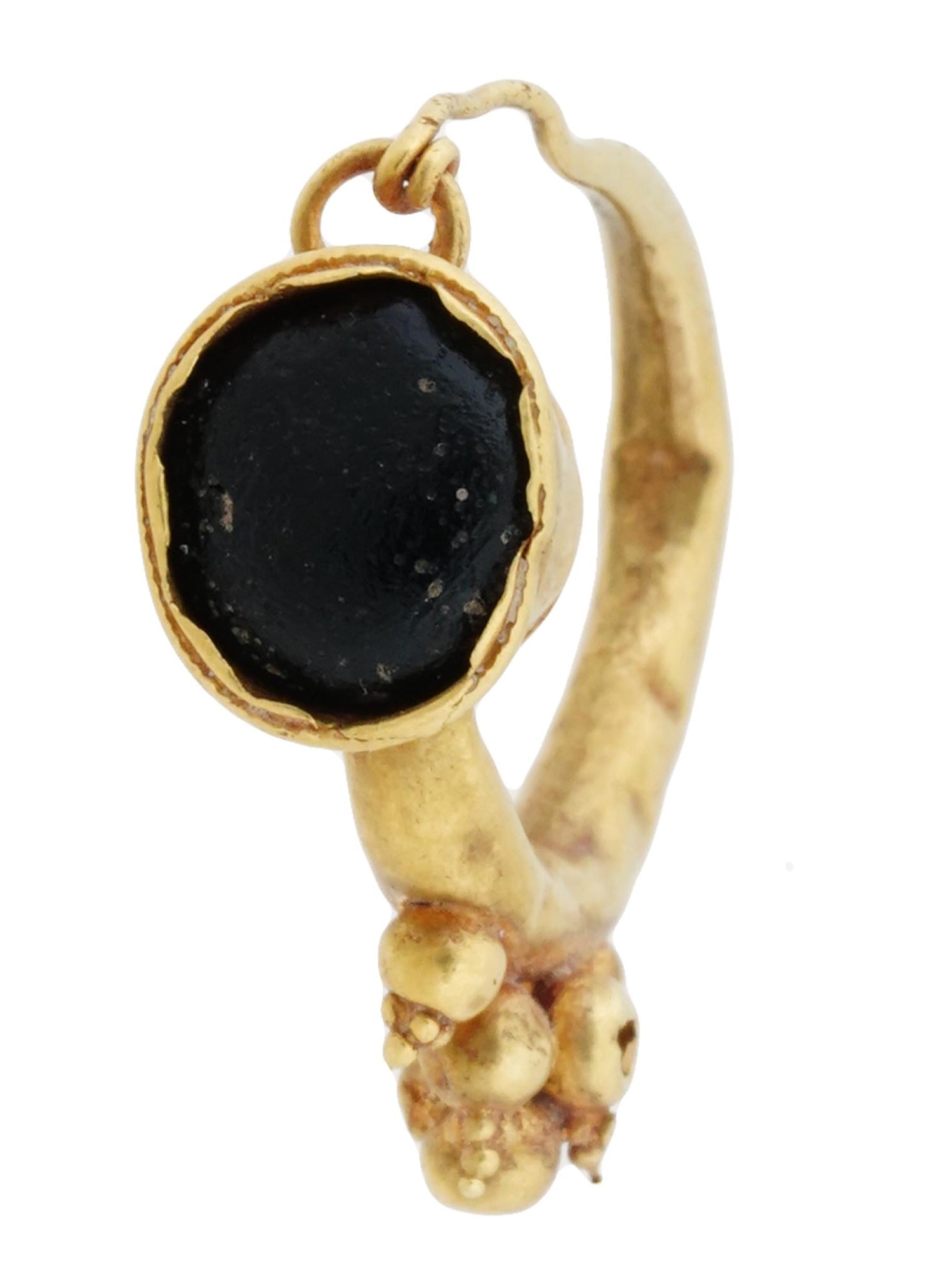 800 BC ANCIENT ROMAN GOLD STONE HOOP TYPE EARRING (1 of 6)