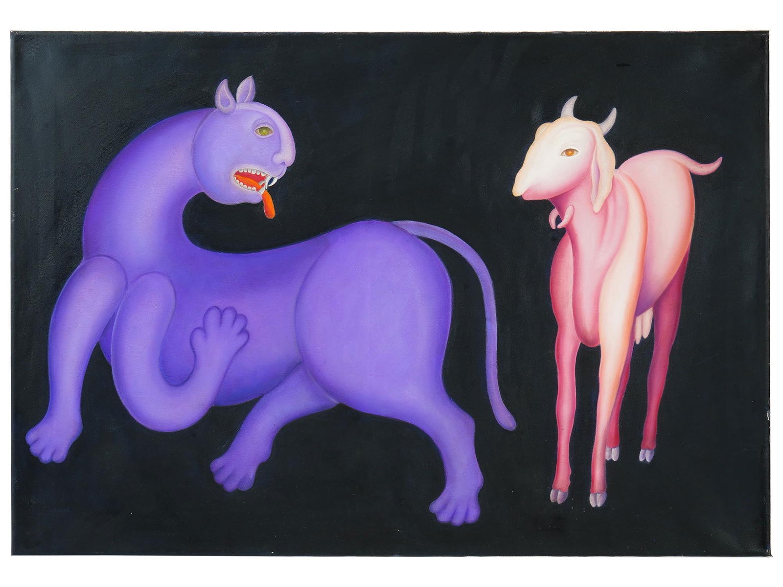 ATTR TO MANJIT BAWA CONTEMPORARY INDIAN OIL PAINTING (1 of 4)