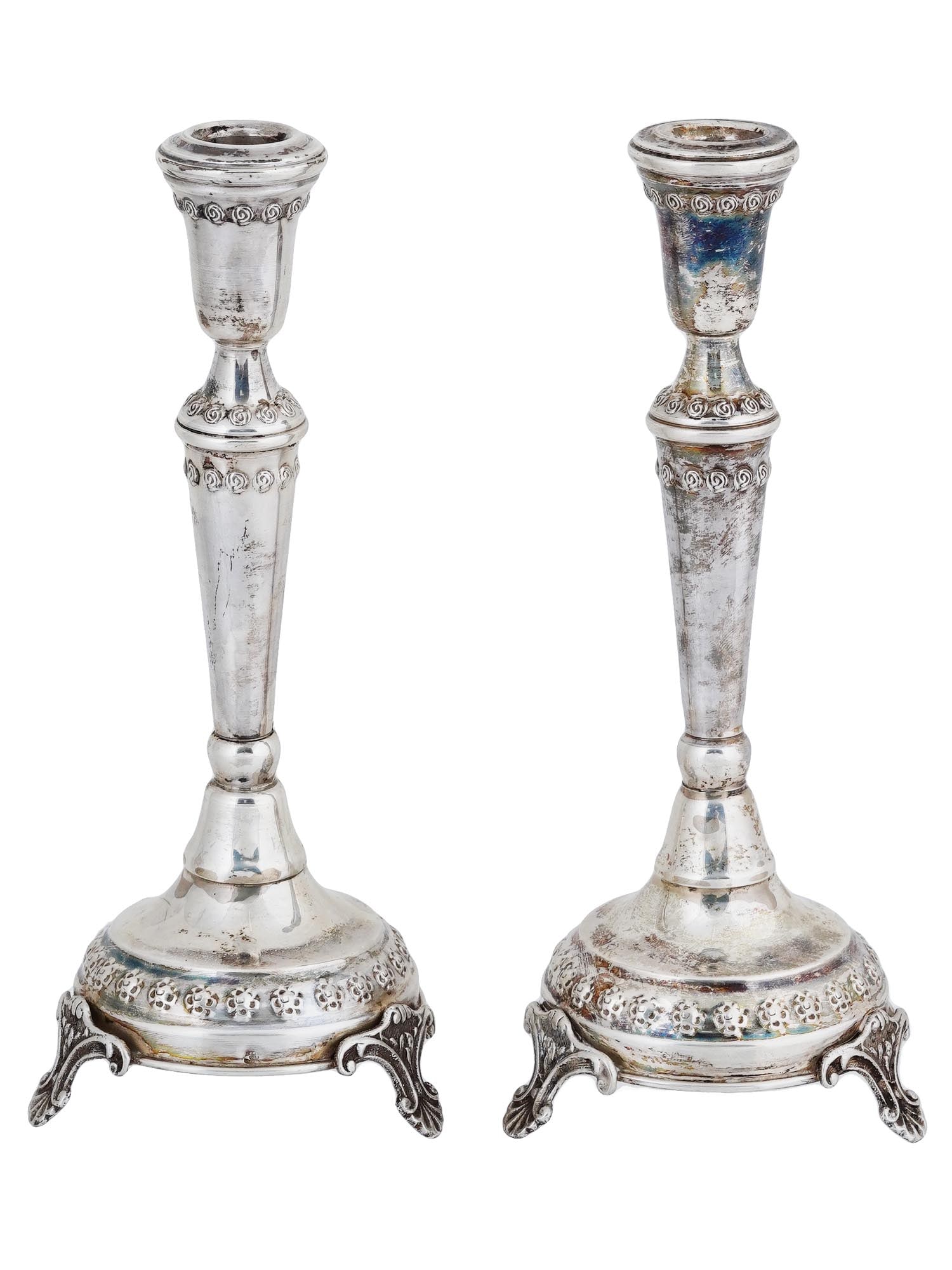 PAIR OF VINTAGE STERLING SILVER CANDLESTICKS (1 of 5)