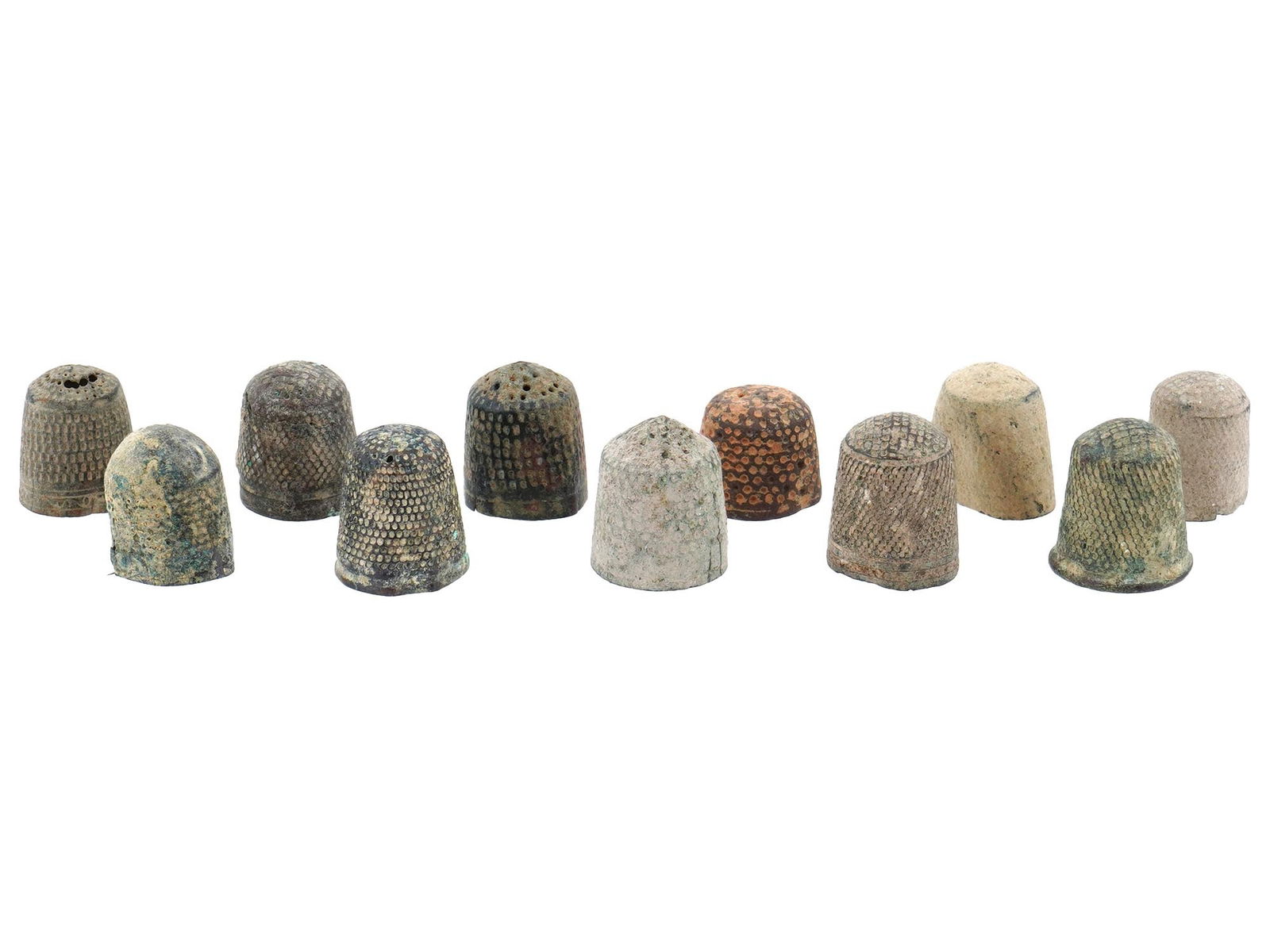 GROUP OF ANCIENT ROMAN BRONZE THIMBLES (1 of 3)