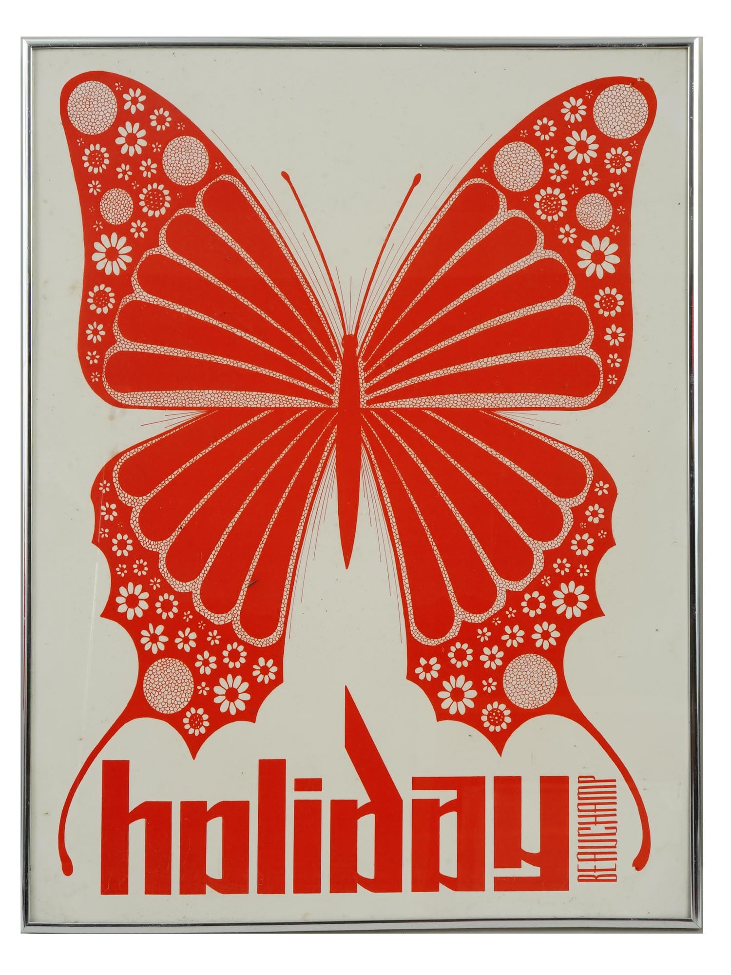 VINTAGE HOLIDAY BEAUCHAMP WALL POSTER W BUTTERFLY (1 of 3)