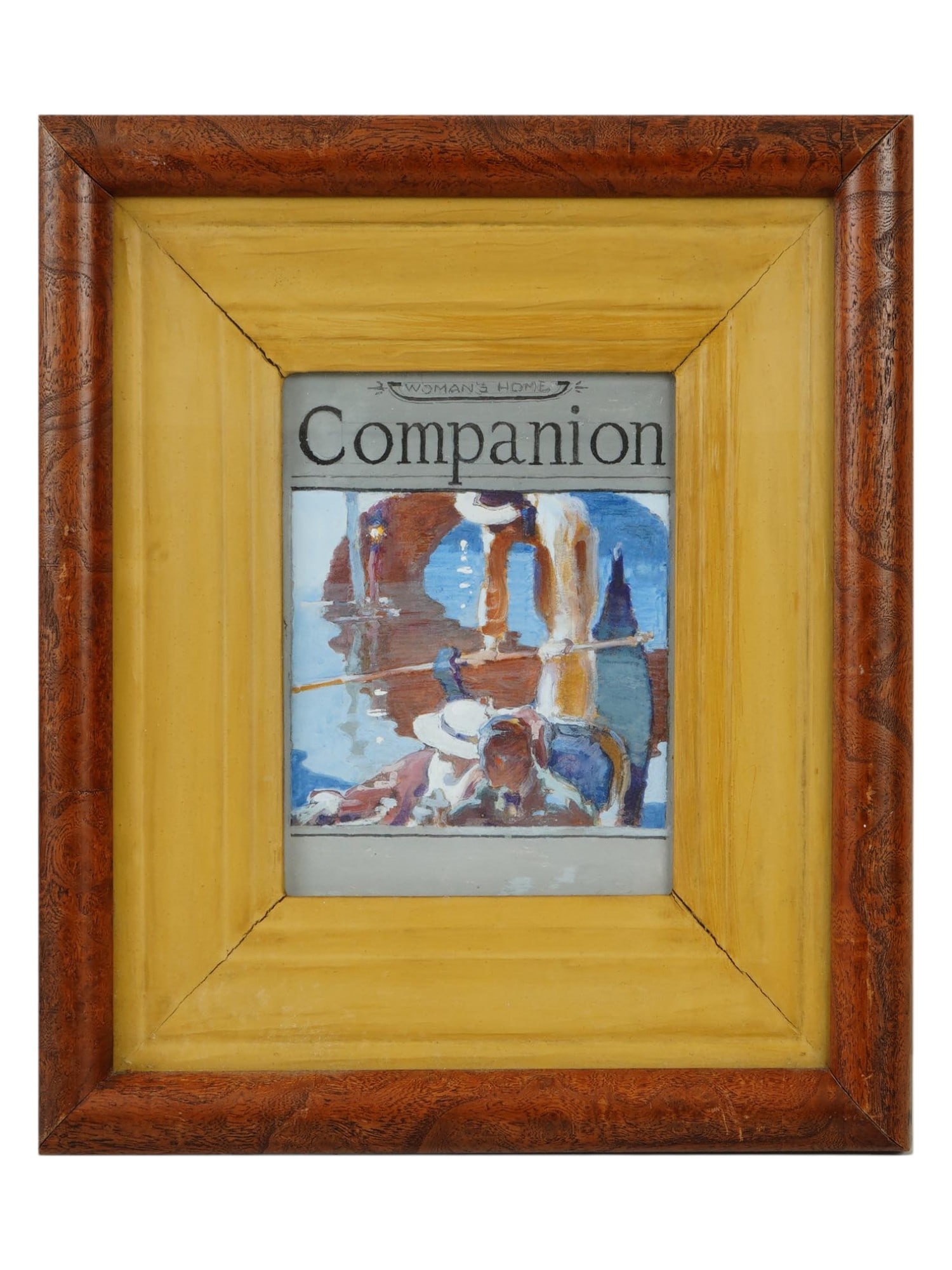 VINTAGE AMERICAN MIX MEDIA PAINTING BY S N ABBOTT (1 of 6)