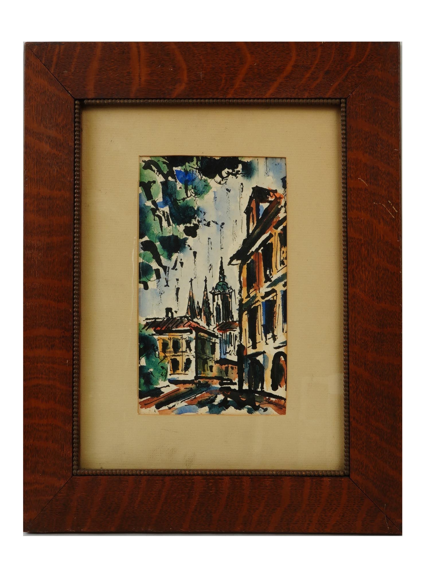MID CENTURY FRENCH SCHOOL PAINTING SIGNED (1 of 4)