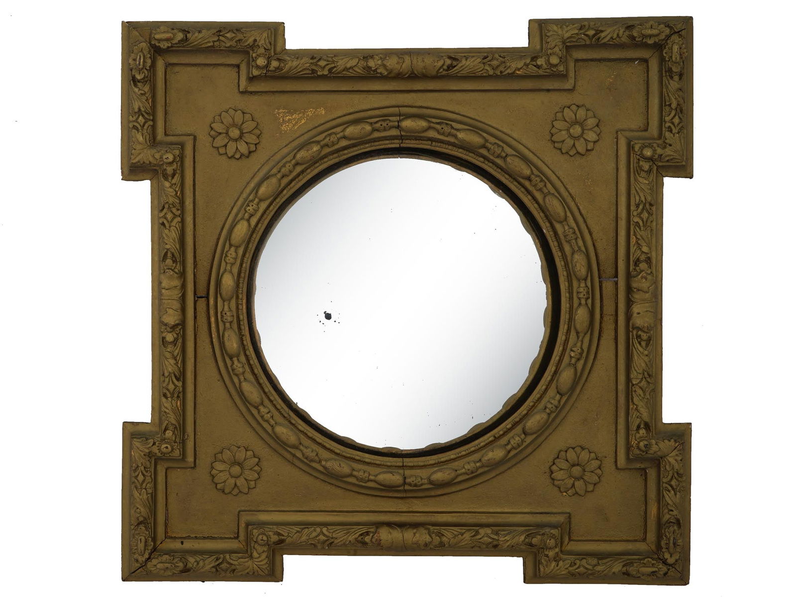 ANTIQUE FRENCH NEOCLASSICAL CONVEX WALL MIRROR (1 of 4)