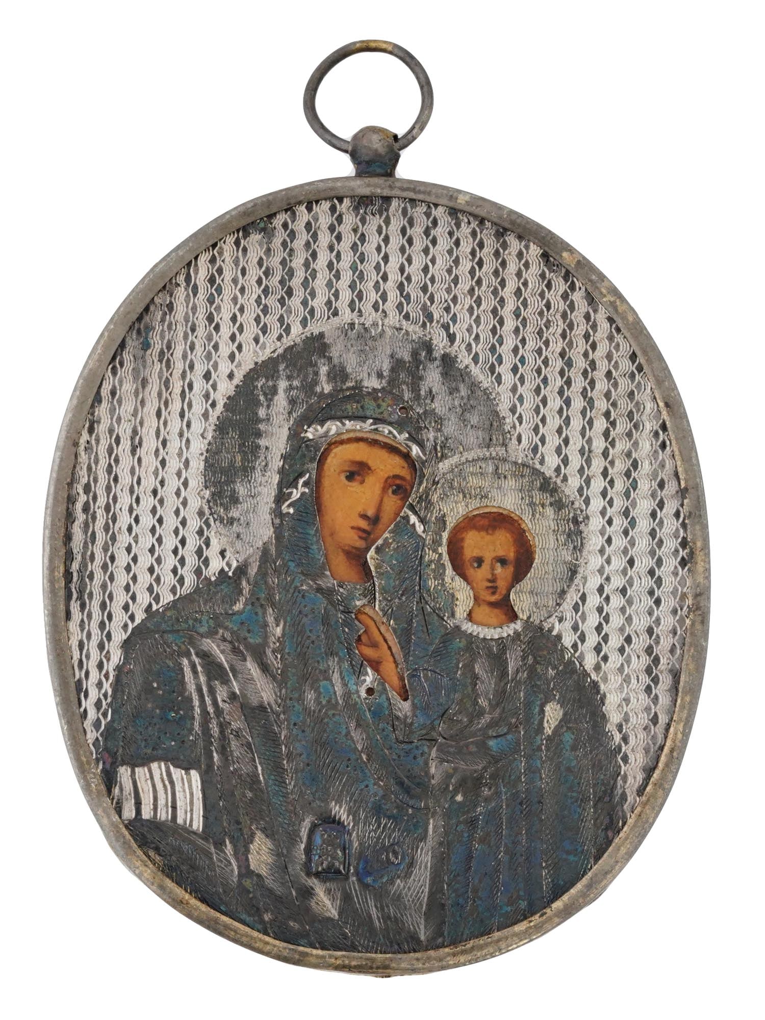RUSSIAN ICON KAZAN MOTHER OF GOD IN 84 SILVER OKLAD (1 of 4)