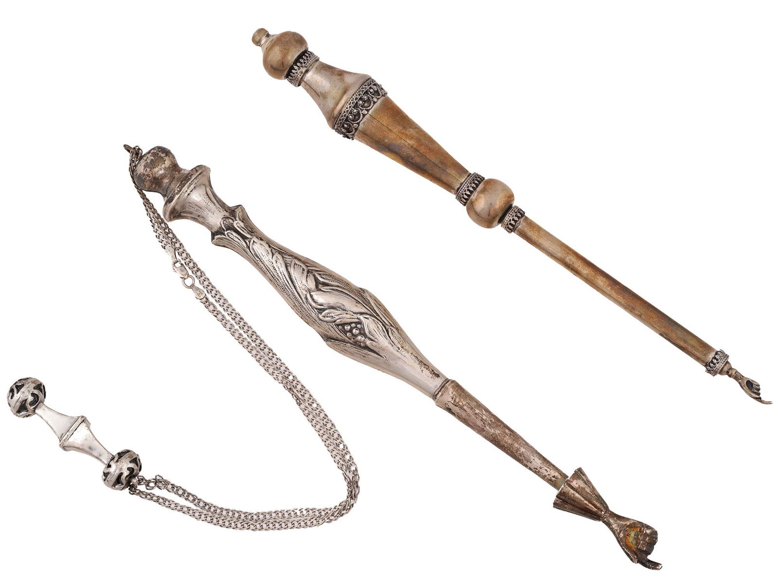 JUDAICA ITALIAN MILOR ST SILVER TORAH POINTERS 1980S (1 of 7)