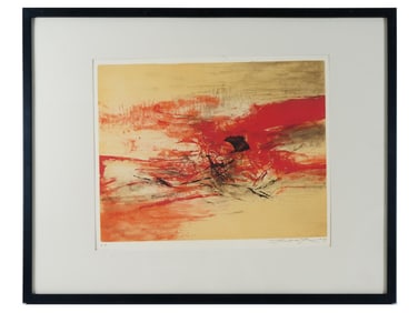 LTD ABSTRACT CHINESE ETCHING AQUATINT BY WOU KI ZAO