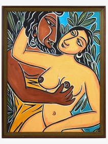 MODERN SRI LANKAN OIL PAINTING AFTER GEORGE KEYT