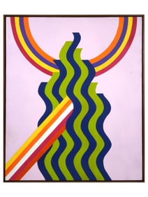 MOHAMMED MELEHI MOROCCAN ABSTRACT OIL PAINTING