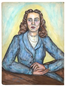 ATTR IRMA STERN FEMALE PORTRAIT MIXED MEDIA PAINTING