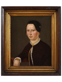 ANTIQUE FEMALE PORTRAIT OIL PAINTING BY E BOLTZ