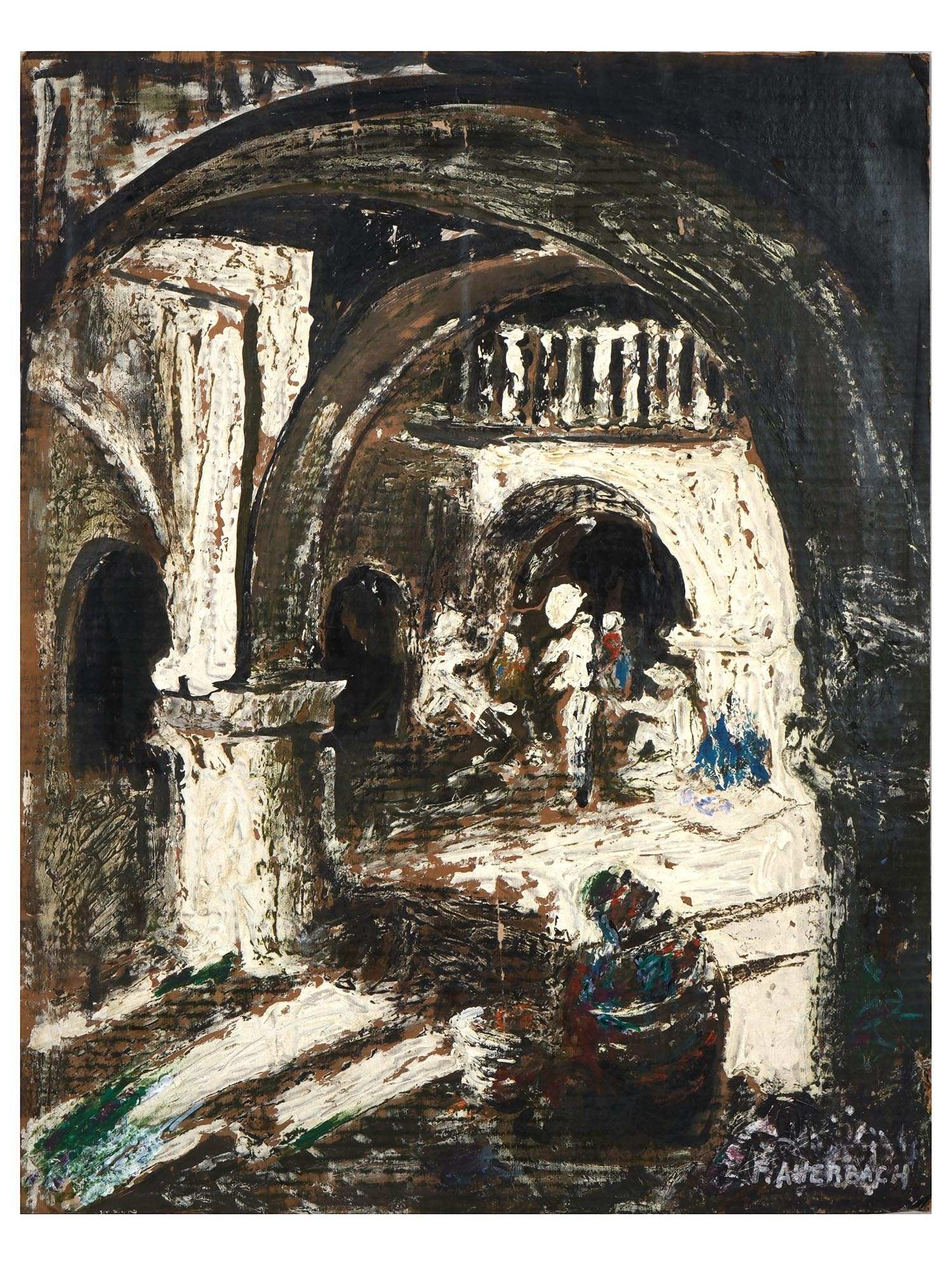 MODERN FRANK AUERBACH MANNER CITYSCAPE OIL PAINTING (1 of 4)