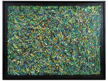 JACKSON POLLOCK MANNER ABSTRACT ACRYLIC PAINTING