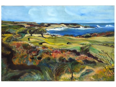 PAINTING COASTAL VIEW SIGNED WINSTON CHURCHILL