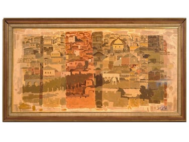 PAINTING CITYSCAPE SIGNED NICOLAI FECHIN FRAMED