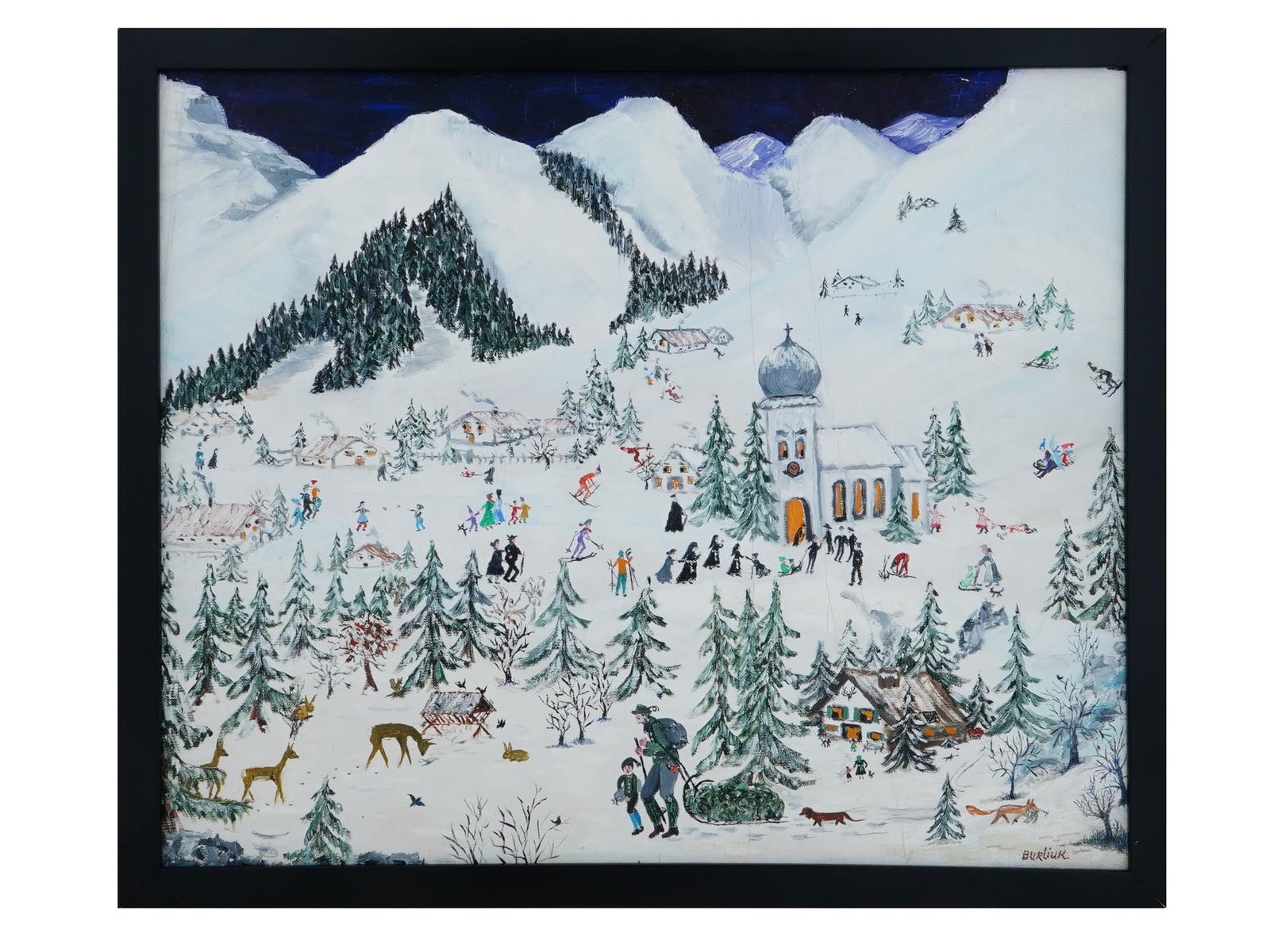 ATTR TO DAVID BURLIUK RUSSIAN LANDSCAPE OIL PAINTING (1 of 6)