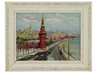 RUSSIAN CITYSCAPE OIL PAINTING BY LEV YEGEREV