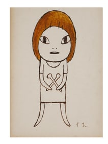 JAPANESE WATERCOLOR PAINTING AFTER YOSHITOMO NARA