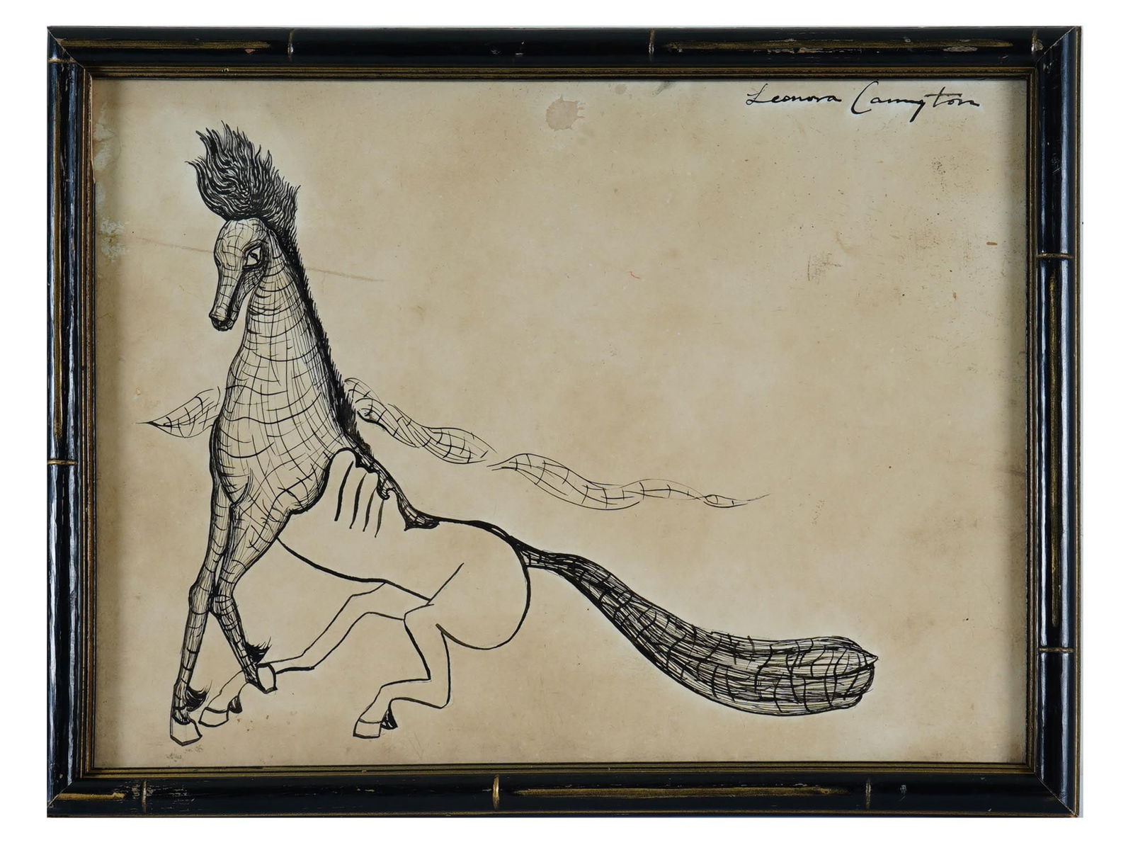 ATTR TO LEONORA CARRINGTON BRITISH INK PAINTING (1 of 4)