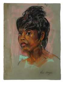 MIDCENT PORTRAIT PASTEL PAINTING SIGNED VAN DONGEN