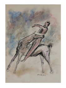 ATTR TO MARINO MARINI ITALIAN MIXED MEDIA PAINTING