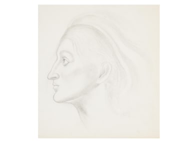 PORTRAIT PENCIL PAINTING SIGNED EDWARD BURNE JONES