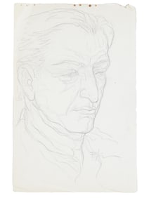 CONTEMPORARY MALE PORTRAIT GRAPHITE PAINTING SIGNED