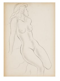 CONTEMPORARY FEMALE NUDE GRAPHITE PAINTING