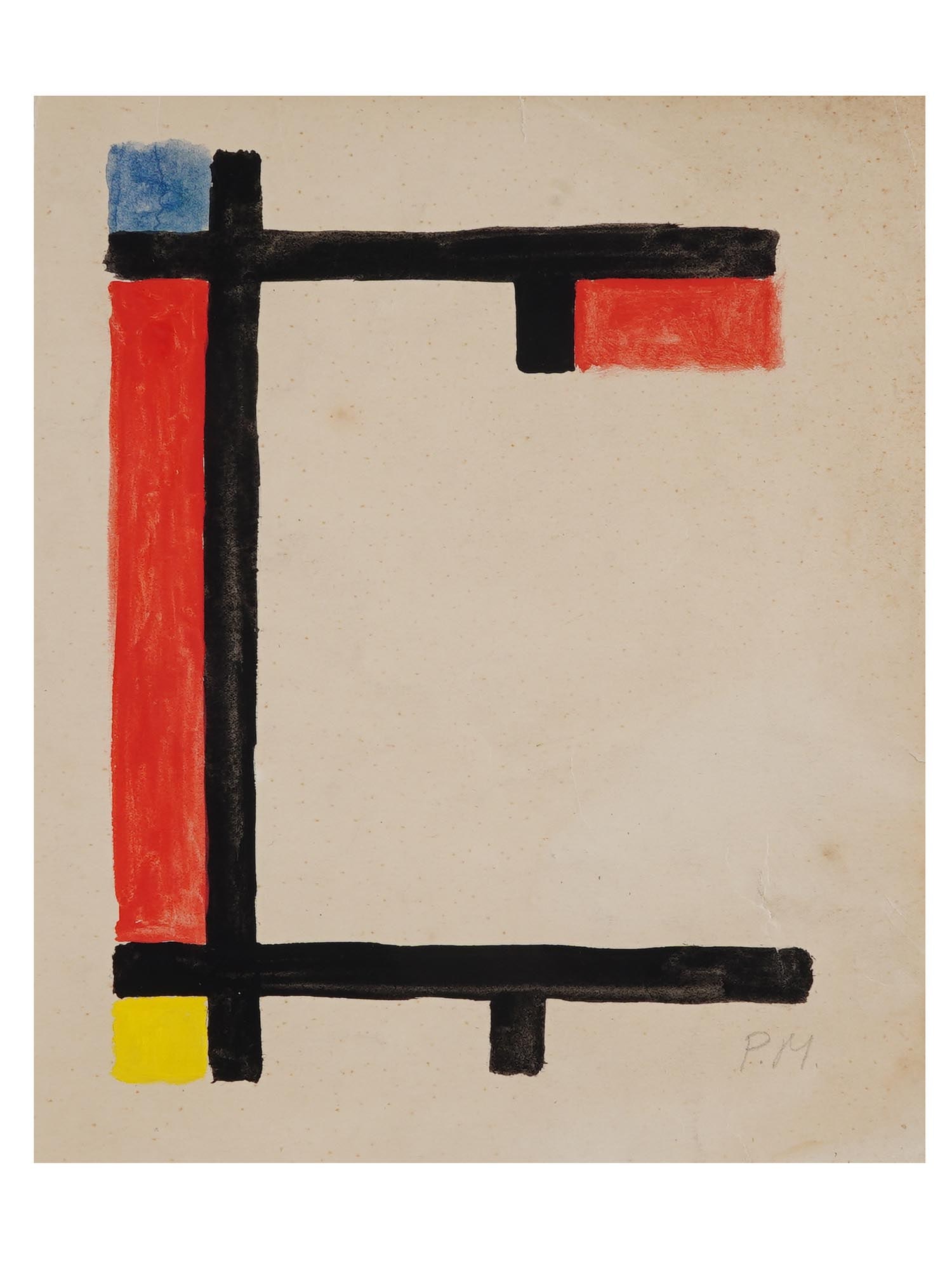 ABSTRACT MIXED MEDIA PAINTING AFTER PIET MONDRIAN (1 of 4)