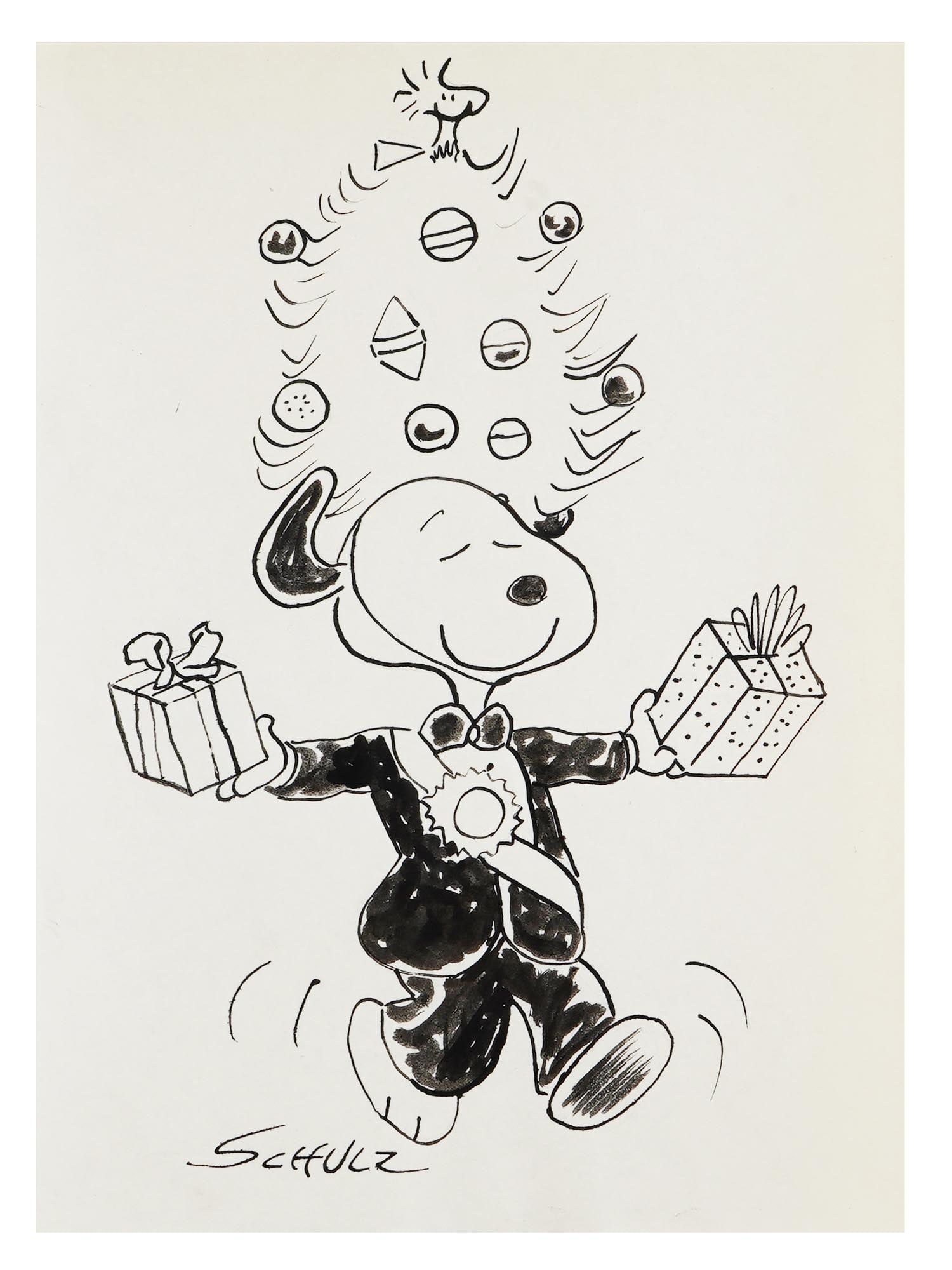 ILLUSTRATION SNOOPY INK PAINTING AFTER CHARLES SCHULZ (1 of 4)