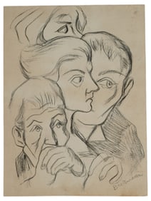 VINTAGE GERMAN PENCIL DRAWING AFTER MAX BECKMANN