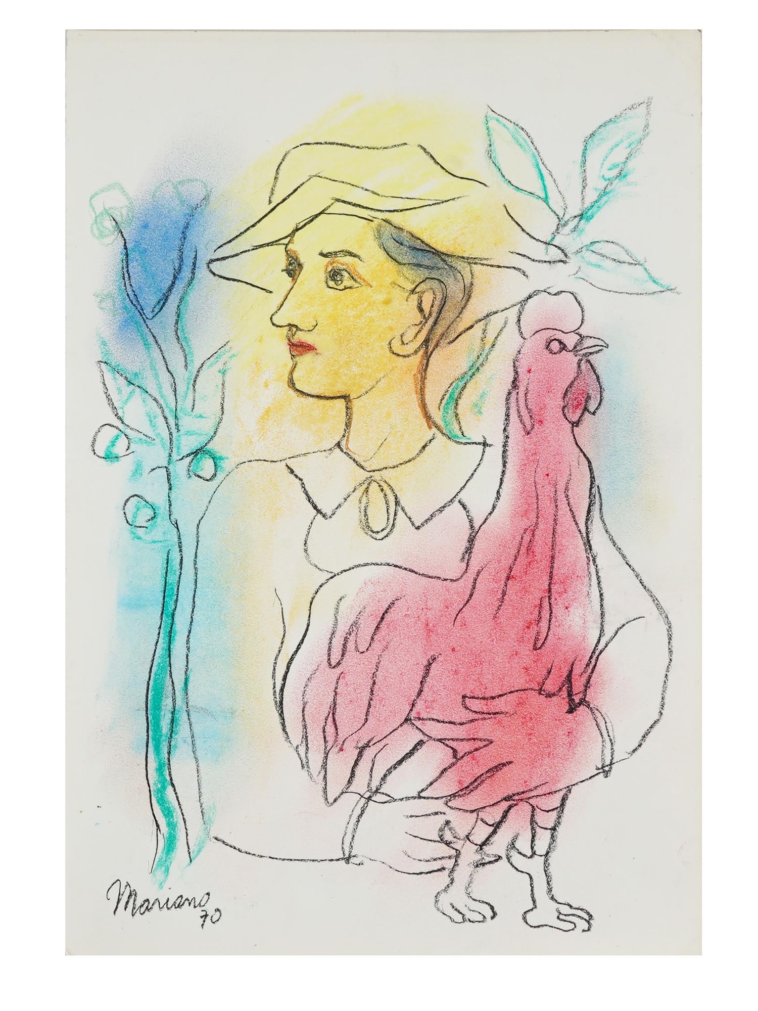 PASTEL PAINTING SIGNED MARIANO RODRIGUEZ 1970 (1 of 4)