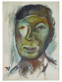 VINTAGE EUROPEAN EXPRESSIONIST OIL PAINTING SIGNED TM