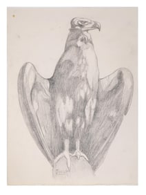 ATTR TO PIERRE PAUL JOUVE FRENCH EAGLE PAINTING