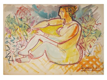 ATTR TO SANTIAGO COGORNO ARGENTINIAN NUDE PAINTING