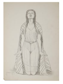 AFTER GUZMAN DE ROJAS BOLIVIAN GRAPHITE PAINTING