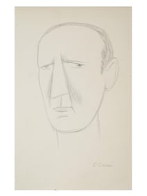 AFTER CARLO CARRA ITALIAN MALE PORTRAIT PAINTING