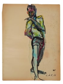 ATTR TO ELAINE DE KOONING PAINTING ON PAPER