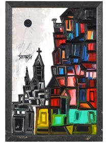 FRANCIS NEWTON SOUZA MANNER INDIAN OIL PAINTING